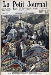 Terremoto en Sicilia, Calabria 1909 "Le Petit Journal" de enero de 1909 (grabado) de French School