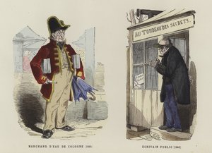 Vendedor de Eau de Cologne, 1845, y escritor público, 1840 de French School