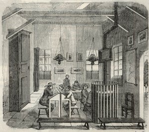 Escuela para los idiotas en Bicetre en el siglo XIX - Grabado en “Tableau-de-Paris” por Edmond Texier 1852 de French School
