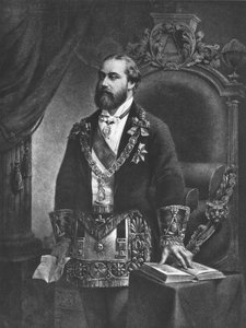 Eduardo (1841-1910) Príncipe de Gales, luego Eduardo VII, como Gran Maestro de la Masonería, 1884 de French School