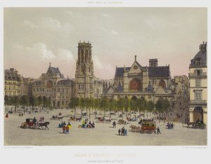 Iglesia de San Germán de Auxerre, su nueva torre y el Ayuntamiento del 1er Distrito de French School