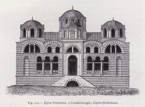Iglesia Theotokos, en Constantinopla; según Gailhabaud de French School