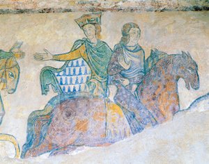 Leonor de Aquitania, Reina de Inglaterra y su nuera Isabel de Angulema a caballo