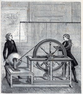 Máquina eléctrica (Generador) por Francis Hauksbee (1666-1713) perfeccionada por Boze l