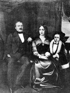 Emile Zola y sus padres, c.1846 de French School