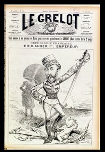 Emperador Boulanger el Primero, caricatura de la portada de Le Grelot, 29 de mayo de 1887 de French School