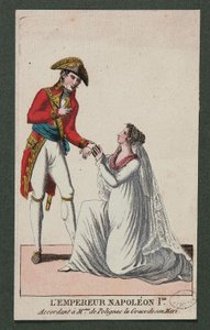 El emperador Napoleón I concediendo a Madame de Polignac la gracia de su esposo de French School