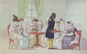Mujeres inglesas tomando té después de la cena de French School