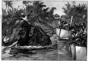 Grabado en “The Illustrous World”, 3 de abril de 1886. de French School