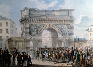 Entrada de los aliados en París por la Puerta de San Martín el 31/03/1814 Desfile del Rey Luis XVIII (1755-1824)