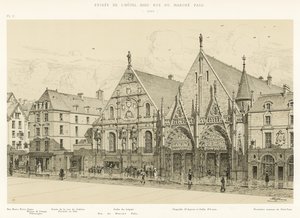 Entrada del Hotel-Dieu en la calle del Mercado Palu, 1590