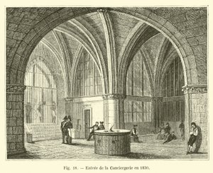 Entrada de la Conciergerie en 1830 de French School