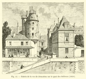 Entrada de la calle de Jerusalén en el muelle de los Orfebres, 1850 de French School