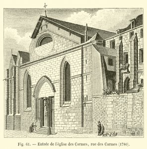 Entrada de la iglesia de los Carmelitas, calle de los Carmelitas, 1780 de French School
