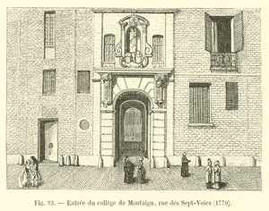 Entrada del colegio de Montaigu, rue des Sept-Voies, 1779