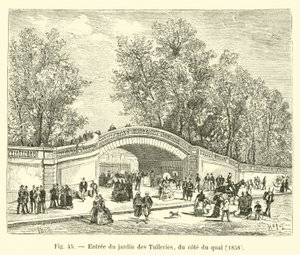 Entrada del jardín de las Tullerías, del lado del muelle, 1858 de French School