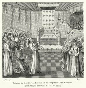 Entrevista de Godofredo de Bouillon y el emperador Alejo Comneno