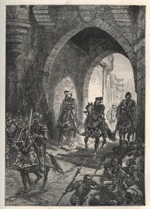 Entrada de Carlos VI el Bienamado (1368-1422), rey de Francia, en París después de la represión de la revuelta de los Maillotins, en 1382 de French School