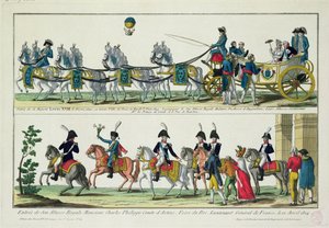 Entrada a París de Carlos, Conde de Artois, 12 de abril de 1814, y Entrada a París de Luis XVIII, Rey de Francia y Navarra, 3 de mayo de 1814 de French School