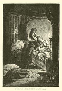 Eponina y Sabino escondidos en una bóveda de French School