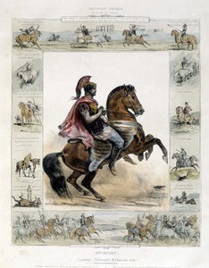 Retrato ecuestre de Jenofonte - en “Historia pintoresca de la equitación antigua y moderna” por Charles Aubry