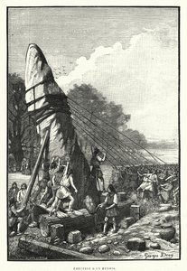 Erección de un menhir de French School