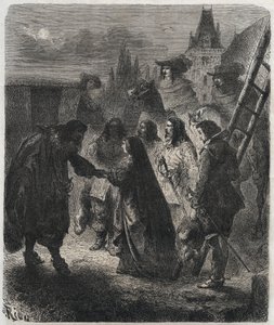 Escape de María de Médicis (1573-1642) del castillo de Blois el 22 de febrero de French School
