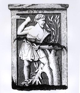 Esus, el Gran Dios de la Naturaleza, ilustración de Ciencia y Literatura en la Edad Media y el Renacimiento, escrito y grabado por Paul Lacroix, 1878 de French School