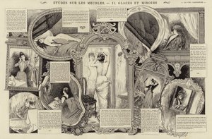 Estudios sobre muebles, espejos y cristales (grabado) de French School