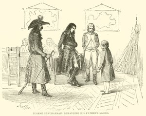 Eugene Beauharnais demandando la espada de su padre (grabado) de French School