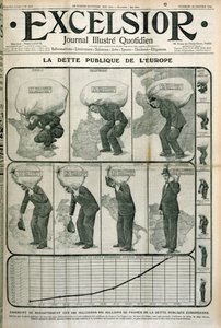 Deuda pública de Europa, portada de la revista Excelsior, 23 de enero de 1914