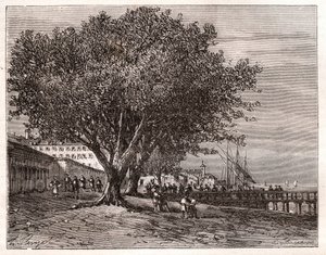 Evian-les-Bains - Alta Saboya - grabado en “La France illustree: geographie, histoire, administration statistique” por V.-A. Malt-Brown. 1884 de French School