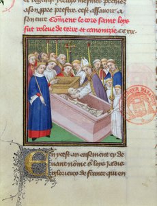 Exhumación y Canonización de San Luis (1215-70) en 1297, de Les Grandes Chroniques de France de French School
