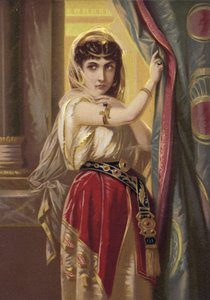 Chica exótica con joyas de oro (cromolito) de French School