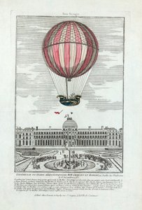 Experiencia del globo aerostático de MM. Charles y Robert en el Jardín de las Tullerías el 1 de diciembre de 1783, pub. 1783