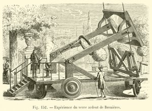 Experimento del vidrio ardiente de Bernieres de French School