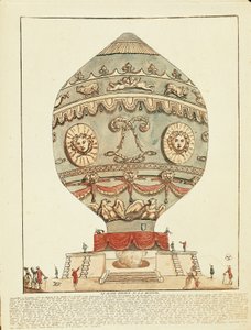 Experimento de los hermanos Montgolfier con globo de aire caliente en el Castillo de La Muette, 21 de noviembre de French School
