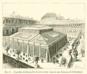 Exposición de Bellas Artes de 1850 a 1852, en el patio de honor del Palais-Royal de French School