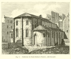 Exterior de Saint-Julien le Pauvre, lado norte