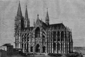 Vista exterior de la Catedral de Colonia, Alemania de French School