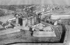 Vista exterior de la Bastilla en París en 1650. de French School