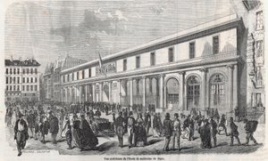 Vista exterior de la Escuela de Medicina de París - Grabado en "Tableau-de-Paris" por Edmond Texier 1852 de French School