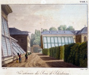 Vista exterior de los invernaderos de Schönbrunn - en "Viaje pintoresco en Austria" por el Conde Alexandre de Laborde, París, Didot el mayor de French School