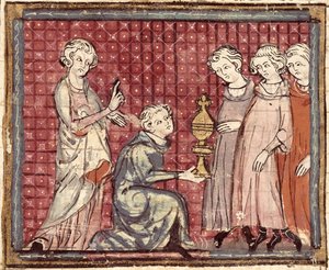 La División del Reino a la Muerte de Clotario I (497-561), de las Grandes Crónicas de Francia 1375-79 de French School
