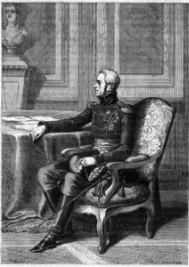 FREDERICK VI DE DINAMARCA - Retrato de Federico VI Rey de Dinamarca (1768-1839) - en "Historia del imperio siguiendo la historia del consulado" por Adolphe Thiers - 1879 - colección privada