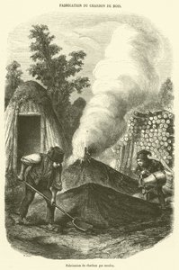 Fabricación de carbón por montones de French School