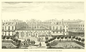 Fachada del Palais-Royal, lado del jardín, bajo Luis XV de French School