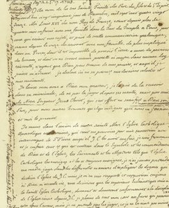 Facsímil del testamento de Luis XVI de Francia de French School