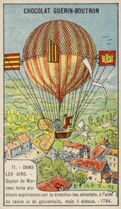 Intento fallido de Guyton de Morveau de dirigir un globo de French School