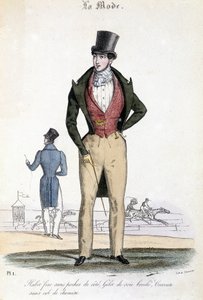 La moda masculina en 1829 - en "Les Modes" de French School